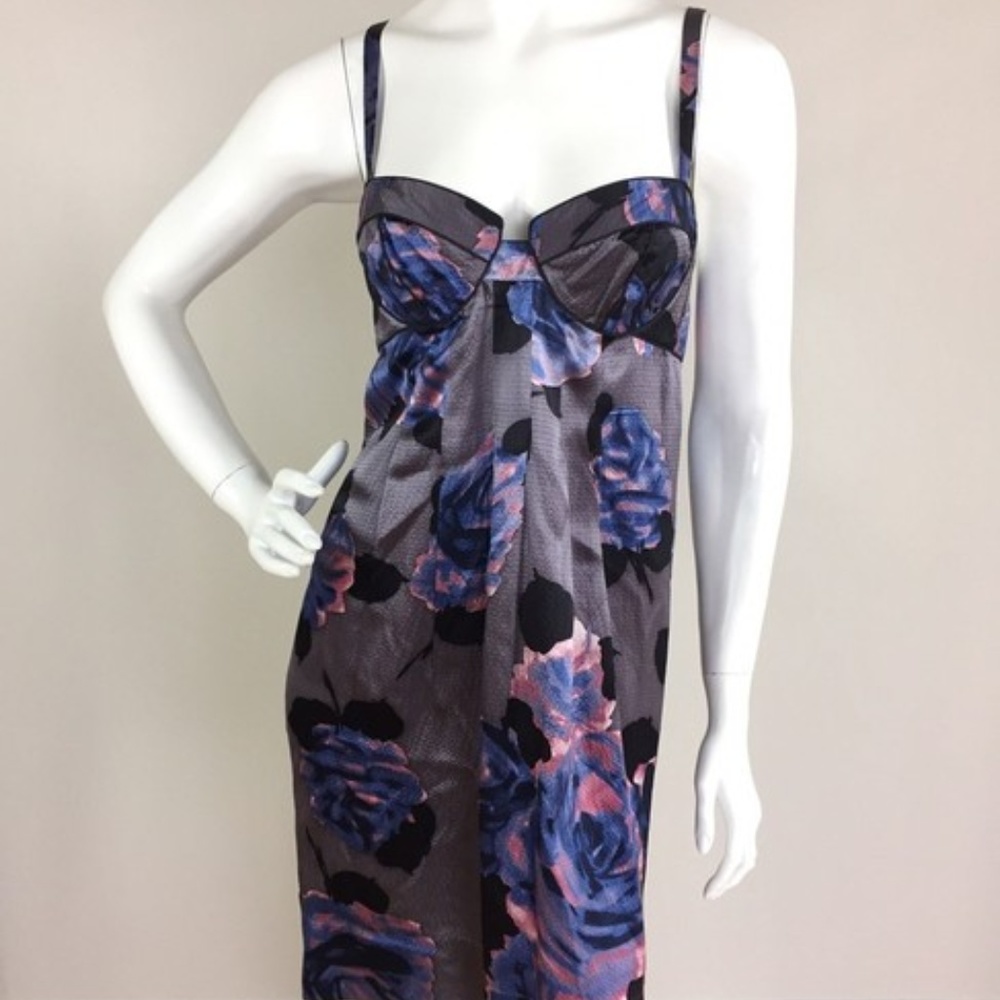 REBECCA TAYLOR Floral Strappy Silk Dress - Size 2